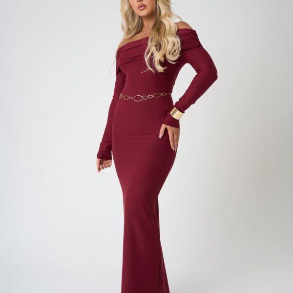 Bardot Luxe Slinky Maxi Dress Burgundy