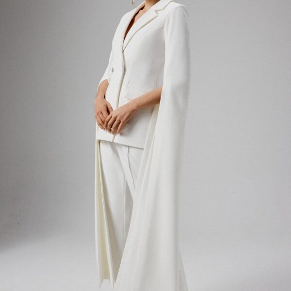 Lavish Alice ZARA Cape Sleeve Blazer in White M UK12
