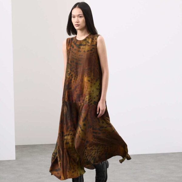 Autograph Women's Animal Print Midaxi Column Dress - 10 - Brown Mix, Brown Mix