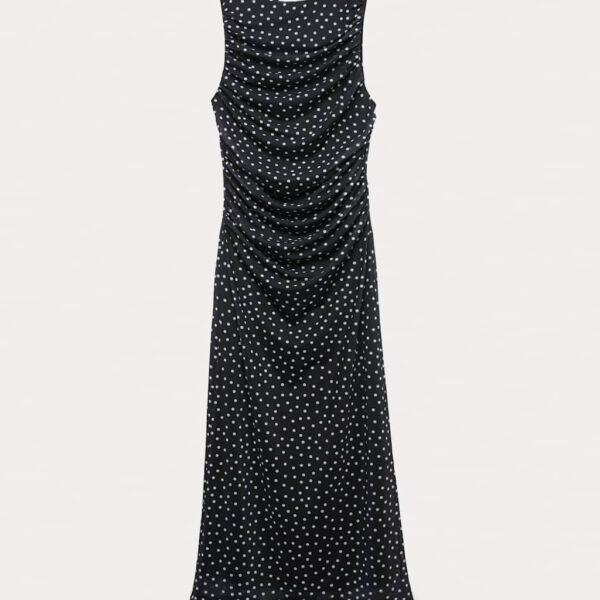 M&S Collection Women's Printed Midi Bodycon Dress - 12REG - Black Mix, Black Mix