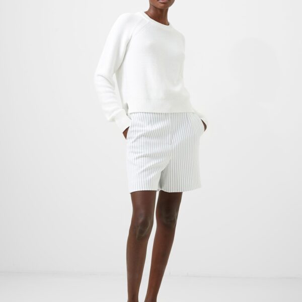 French Connection Women's Pinstripe Shorts - 6 - White Mix, White Mix