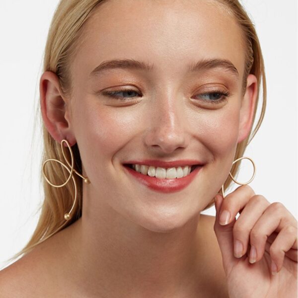 Zina Swirl Statement Gold Earrings
