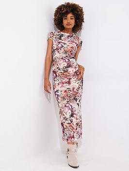 Joe Browns Romantic Rose Stretch Mesh Maxi Dress - Pink