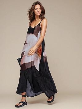 Religion Jade Floral Placement Maxi Dress - Beige