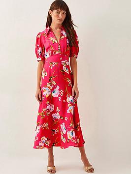 Monsoon Meridith Shirt Dress - Red