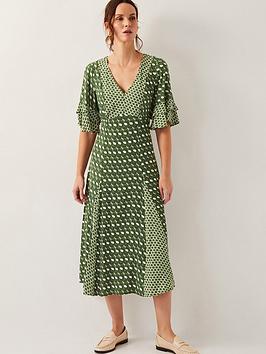 Monsoon Maren Tea Dress - Khaki