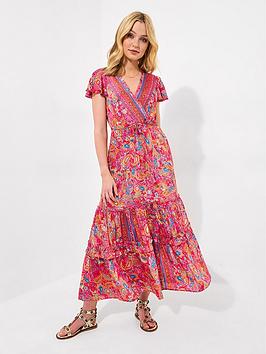 Joe Browns Petite Fabulous Fiesta Printed Maxi Dress - Pink