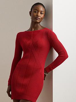 Lauren By Ralph Lauren Nishan Long Sleeve Dress - Red