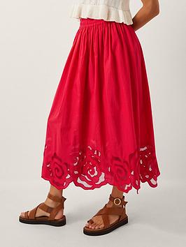 Monsoon Grace Cutwork Skirt - Red