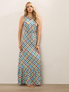 Long Tall Sally Check Sleeveless Maxi Dress - Multi