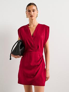 Mango Lyocell Wrap Dress - Red