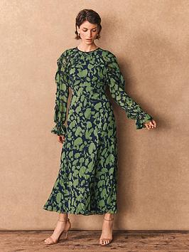 Mint Velvet Floral Print Dress - Green