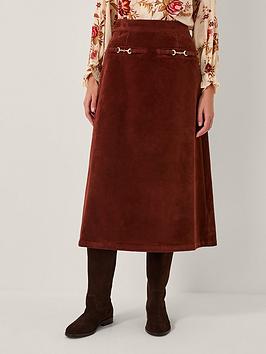 Monsoon Lana Suedette Skirt - Burgundy