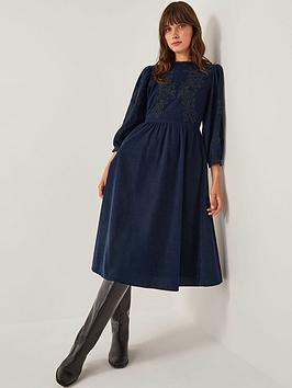 Monsoon Leona Cord Dress - Navy
