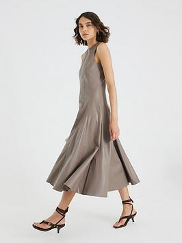 River Island Femme Waisted Midi Dress - Beige