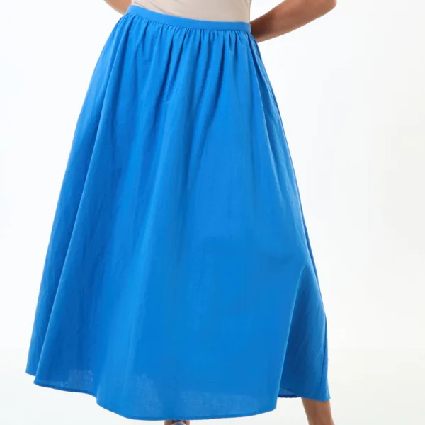 Zoeline Recycled Cotton Midaxi Skirt - Blue