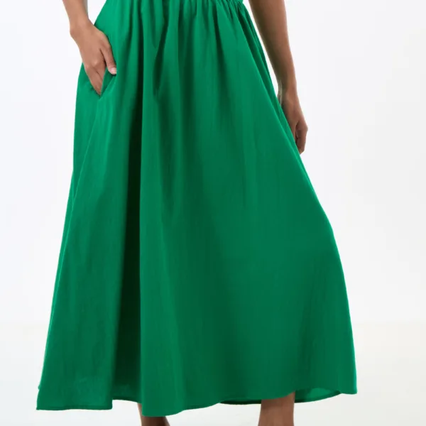 Zoeline Recycled Cotton Midaxi Skirt - Green