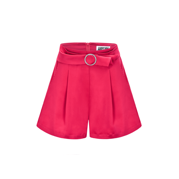 Mirabella Pink High Waisted Satin Shorts