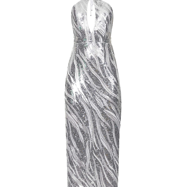 Winonah Silver Halter Neck Dress