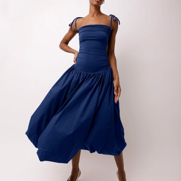 Alexa Navy Blue Puffball Dress
