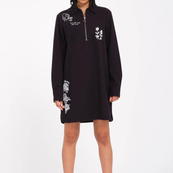 Volcom - Fa Keutchi Black - Dress - black - L - 100% Cotton,Cotton