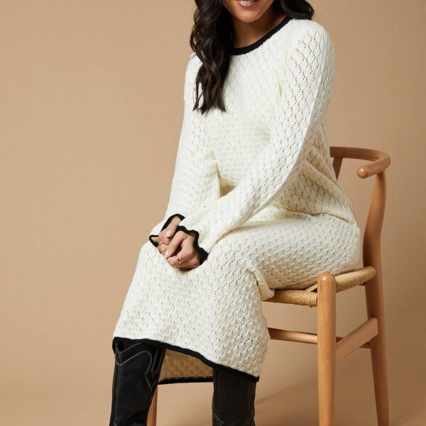 Stitchy Tipped Midi Jumper Dress