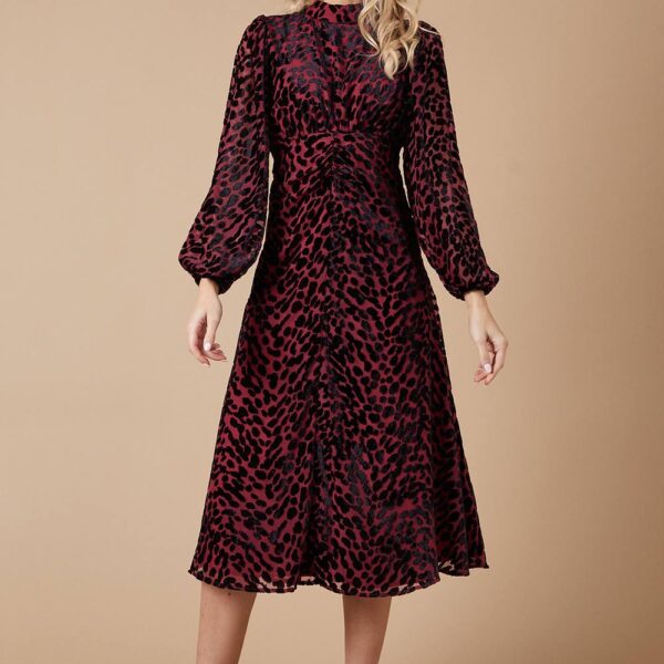 Petite  Velvet Cutout Back Midi Dress