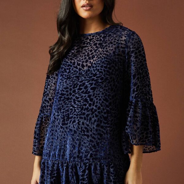 Animal Print Velvet Mini Dress