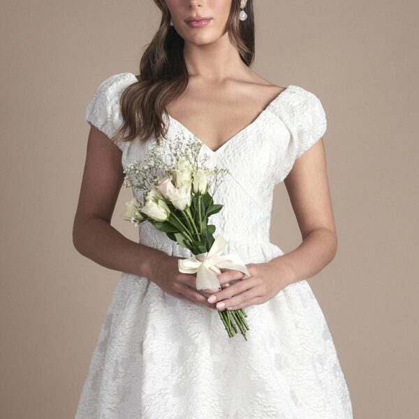 Sweetheart Textured Bridal Mini Dress