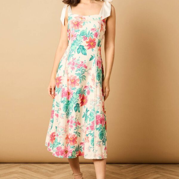 Bow Strap Midi Prom Dressmulti
