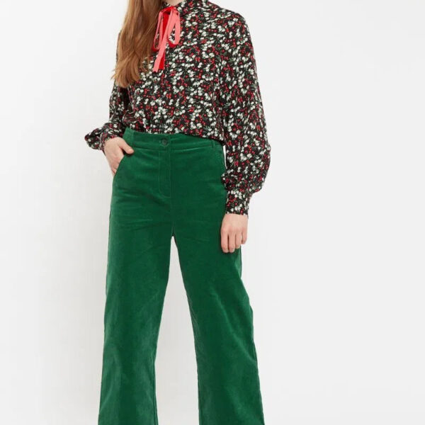 Tim Baby Cord Straight Cut Trousers - Green