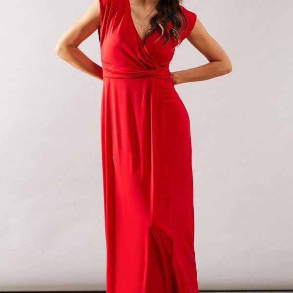 Womens Occasion Wrap Jersey Maxi Dress