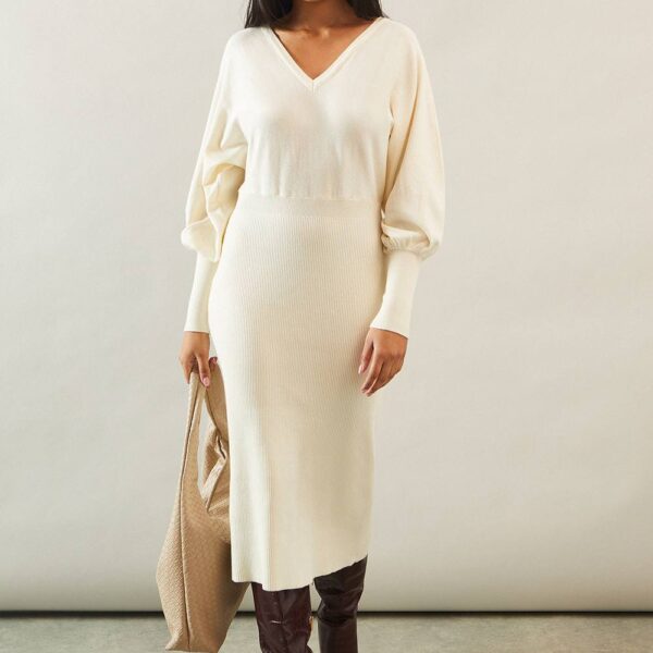 Womens Petite Batwing Midi Jumper Dress
