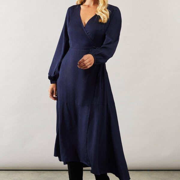 Womens Petite Woven Wrap Dress
