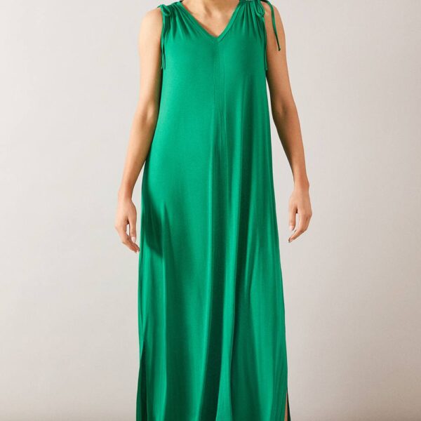 Womens Sleeveless Viscose Jersey Maxi Swing Dress