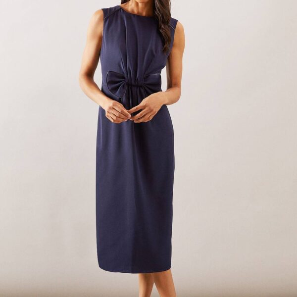 Womens Occasion Tailored Bow Pencil Midi Dress