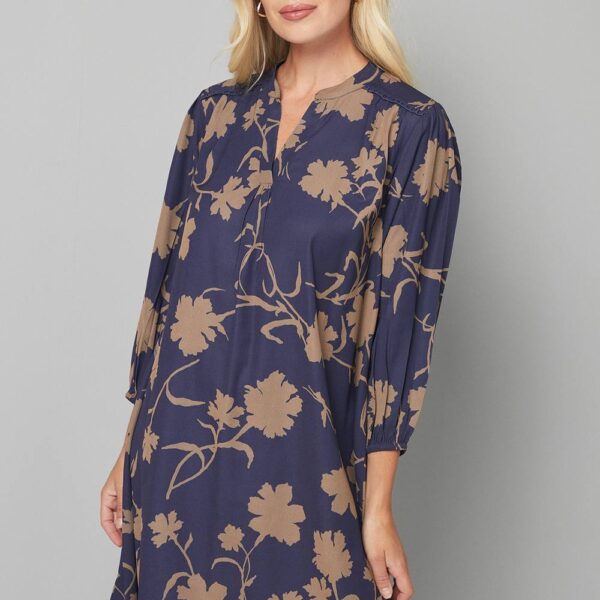Womens Petite Floral Lace Insert Shift Dress