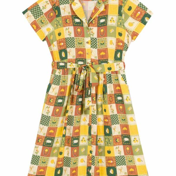 Joanie Clothing Carly Patchwork Print Dress -  UK 22 (Green)