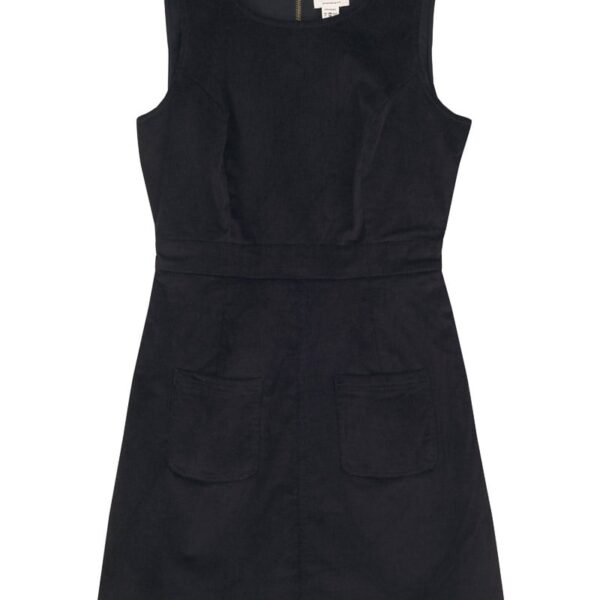Joanie Clothing Daphne Patch Pocket Pinafore Dress - Black- UK 24 (Black)