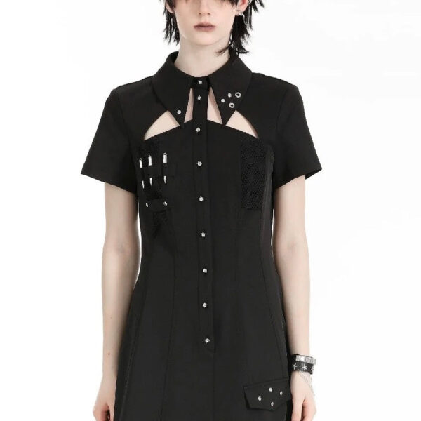 Dark In Love - Military Gothic Black - Dress - black - XXL - gid://shopify/Metaobject/72785363181,Synthetics