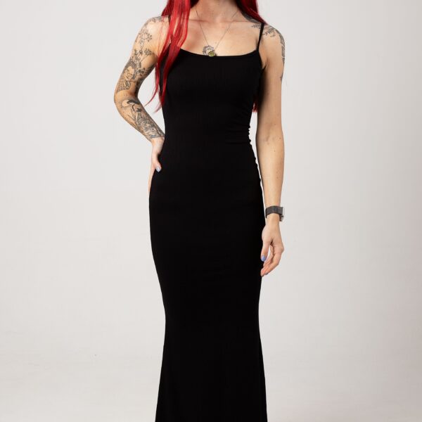 Foxblood - Amelia Ribbed Maxi Black - Dress - black - XXL - 91% Modal, 9% Elastane,Viscose