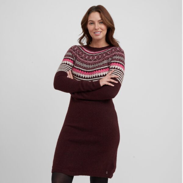 Weird Fish Women's Casey Knit Jumper Dress, Purple