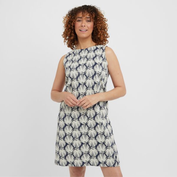 Weird Fish Women's Adenea Organic Jersey Dress, Navy
