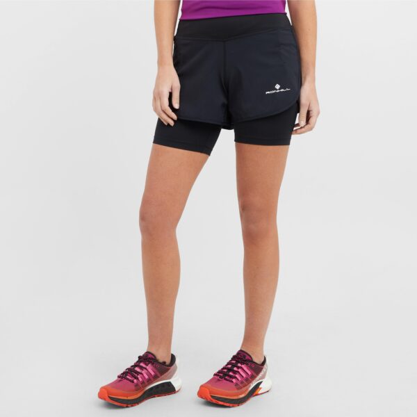 Ronhill Women's Tech 4.5" Twin Short, Black