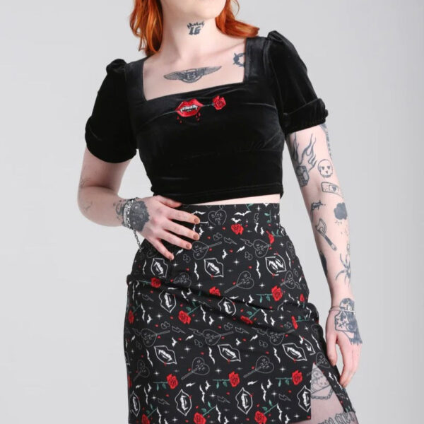Hellbunny - Lilith Black - Skirt - black - XL - 95% Polyester, 5% Elastane,Synthetics