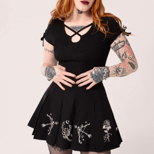 Hellbunny - Astrology - Skirt - black - XL - 65% Polyester, 35% Viscose,Viscose