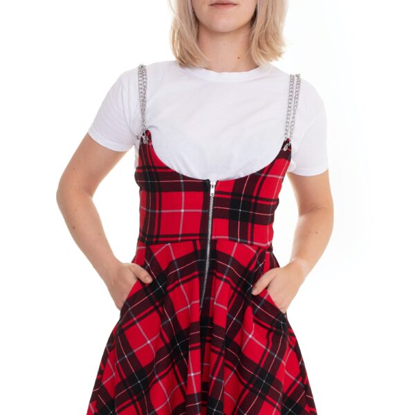 Jawbreaker - High Waisted With Chain Straps Red - Skirt - red - XXL - 95% Polyester, 5% Elastane,Synthetics