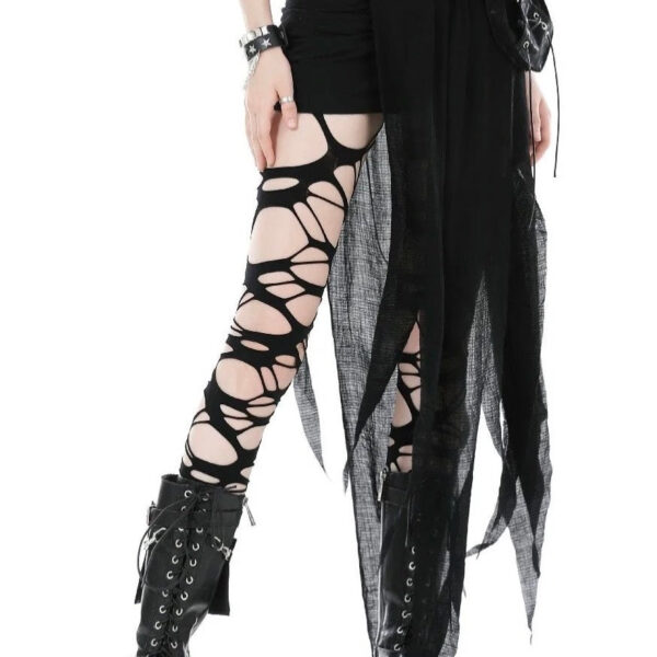 Dark In Love - Punk Decadent Irregular Black - Skirt - black - XL - 95% Polyester, 5% Elastane,gid://shopify/Metaobject/70677692653