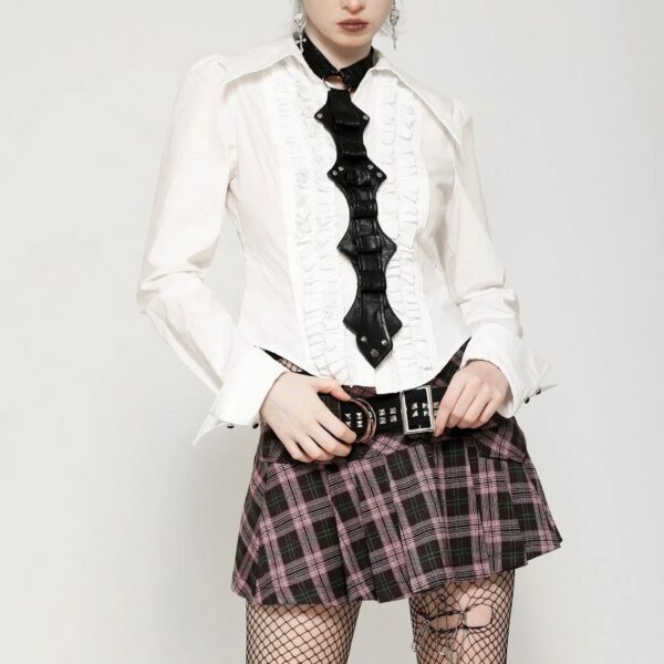 Dark In Love - Punk Pink Plaid - Skirt - pink - S - 82% Polyester, 15% Rayon, 3% Elastane,Cotton
