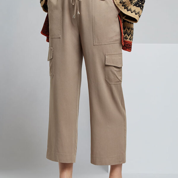 Neil Soft Taupe Utility Cropped Trouser